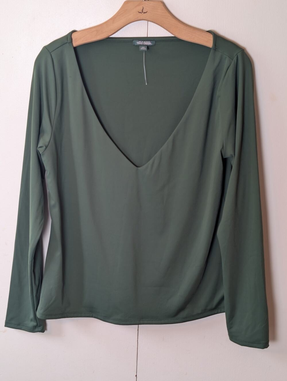 Wild Fable Green V Neck Long Sleeve XXL